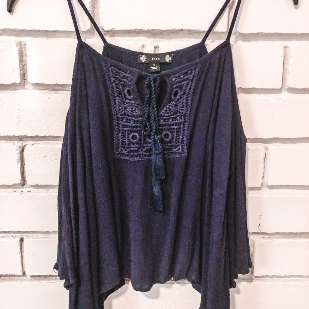 Navy blue off the shoulder women’s top